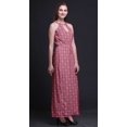 thumbnail image 3 of Bimba Ikat Ladies Crew Neck Waist String Print Maxi Dress with Side Slits Summer Wear-XX-Large, 3 of 6