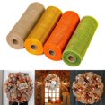 thumbnail image 1 of CNKOO Clearance!!!4 Rolls Poly Burlap Deco Mesh -10 Inch Wide Deco Poly Decorative Mesh Ribbon Wrapping Ribbon Rolls for Home Door Wreath Decoration DIY Crafts Making, 1 of 6