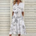 thumbnail image 3 of Heliisoer Robe pour Femme, Liquidation Été Robe d'Été Décontractée pour Femme à Col en V à Manches Courtes Imprimée avec Poche, 3 of 5