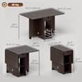 thumbnail image 3 of HOMCOM Foldable Dining Table, Drop Leaf Table with Storage for Kitchen, 3 of 10