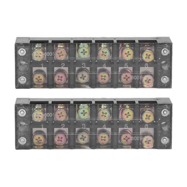 Bande de Borne de Barrière de Fil 600V 60A, Câblage Facile Coque PC Bande de Borne Double Rangée, Multi Applications