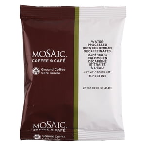 Mosaic 2oz Café Colombien décaféiné léger, 100 Pourcentage 2Z/Unit, 96 Unités/cas