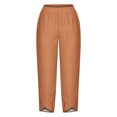 thumbnail image 4 of Women's Summer Comfortable Loose Wide Legged Fashion Solid Color Capris RXIRUCGD Orange, Taille: 3TG, 4 of 5