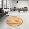 thumbnail image 3 of Ahgly Company Tapis d'Intérieur Carrés Abstraits Orange Tapis de Zone Abstraits, 5 Pieds Carré, 3 of 6