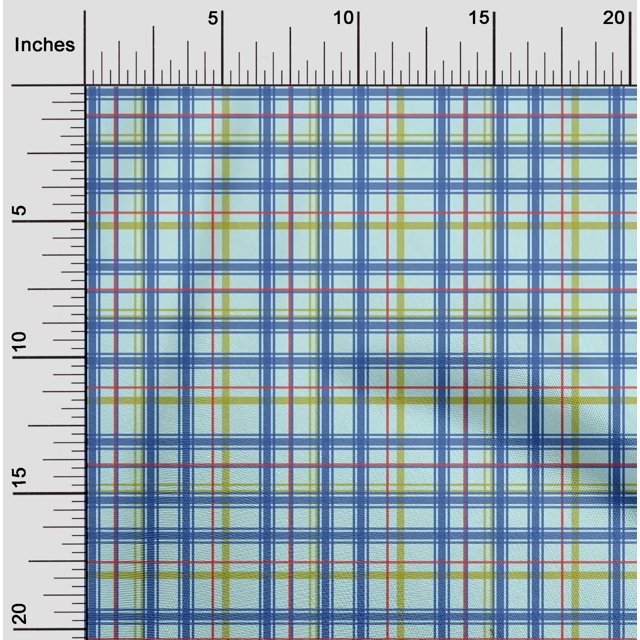 oneOone Cotton Poplin Fabric Madras Check Print Fabric BTY 42 Inch Wide