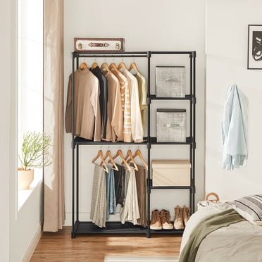 SONGMICS Portable Closet, Freestanding Closet Organizer, Clothes Rack, 16.9 x 44.1 x 65 Inches, Black URYG24BK