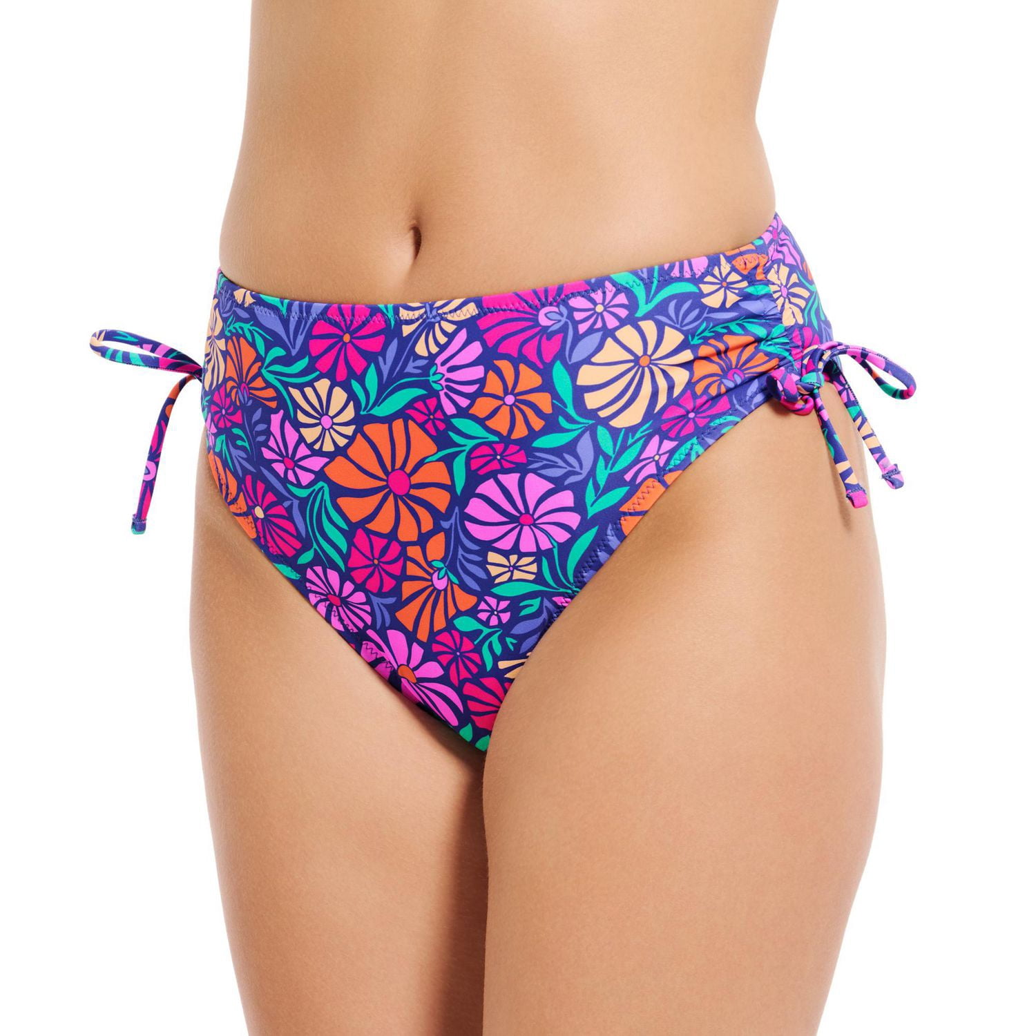Summer Flirtt Women's High Waist Leg Side Tie Bikini Swim Bottom Swimwear