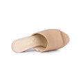 thumbnail image 4 of BLISSFUL STEP Sandales Mules à Talon Bloc à Enfiler pour Femmes Nude 5,5, 4 of 8
