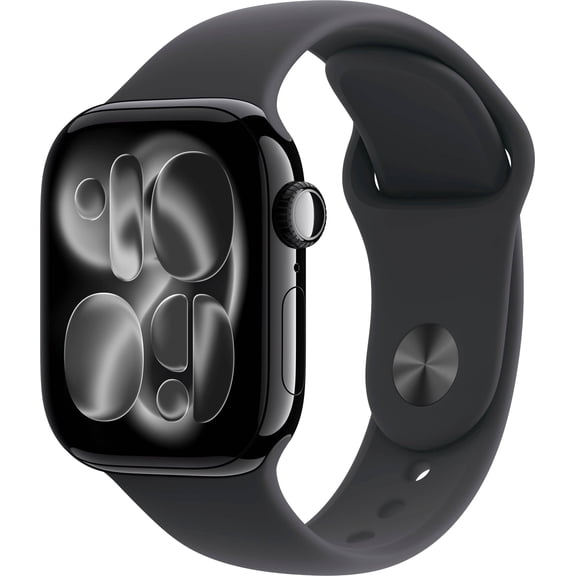 Refurbished Apple Watch Gen 11 Series 11 Cell 42mm Jet Black Aluminum - Black Sport Band MF854LW/A