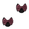thumbnail image 2 of Decodeary Professional Hair Plate Mesh Pocket Practical Snood Net Elegant And Professional Two Bows-wine red 2Set, 2 of 6