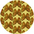thumbnail image 1 of Ahgly Company Tapis Rond Lavable en Machine Intérieur Transitionnel Acajou Brun, 5 Pieds Rond, 1 of 7