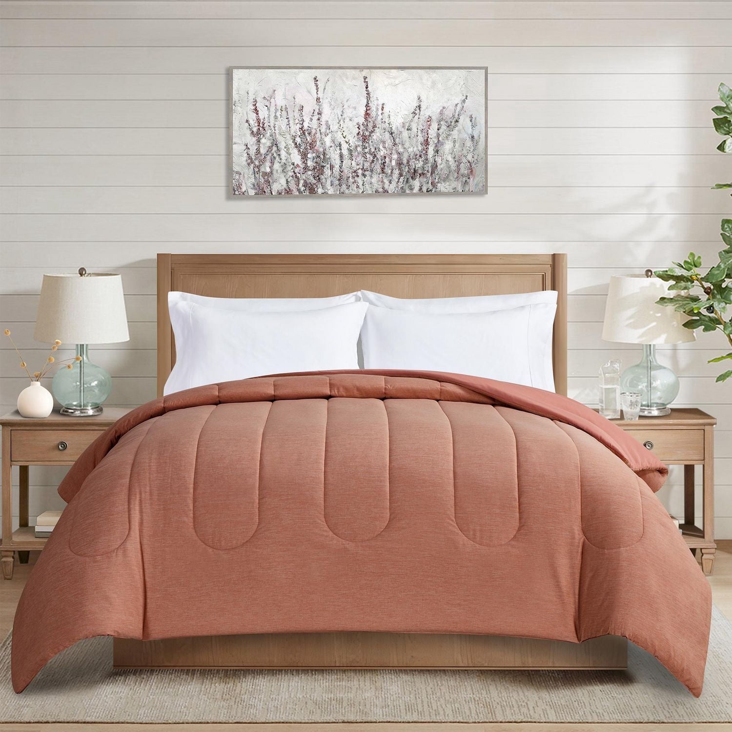 Refurbished Mainstays Comforter, Full/Queen Size, Terracotta Dream, Polyester Microfiber, Machine Washable