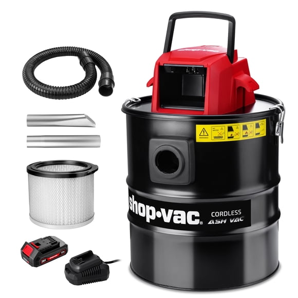 Shop-Vac Aspirateur à Cendres 5 Gallons, Aspirateur Sans Fil 9.0 Kpa avec Fonction de Soufflage, Aspirateur à Cendres avec Filtre Hepa pour Cuisinières à Granulés, Cheminées, Poêles à Bois et Barbecues