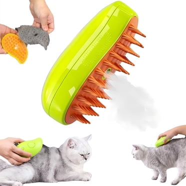 ORUYROP Steamy Cat Brush-3 In1 Cat Steamy Brush, Cat Steamy Brush, Cat Steamer Brush for Massage 2024 New Self Cleaning Steam Cat Brush 3 in 1 Cat Comb for Long & Short Haired Cats Dog Massage