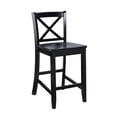 thumbnail image 1 of Tabouret de comptoir Olly noir à dossier en X, 1 of 6
