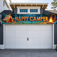 thumbnail image 2 of Forest Design Happy Camper Tent Banner Campfire Nature Scene for Outdoor Adventure Camping Event, 2 of 5