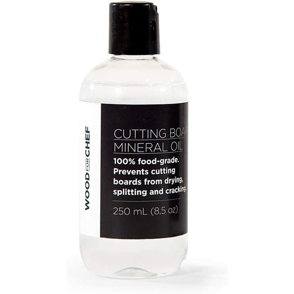 Food Grade Mineral Oil for Cutting Board (250ml) - Butcher Block Oil & Conditioner, Countertops and Wood Utensils - Food Safe Certified NSF and FDA - Made in Canada