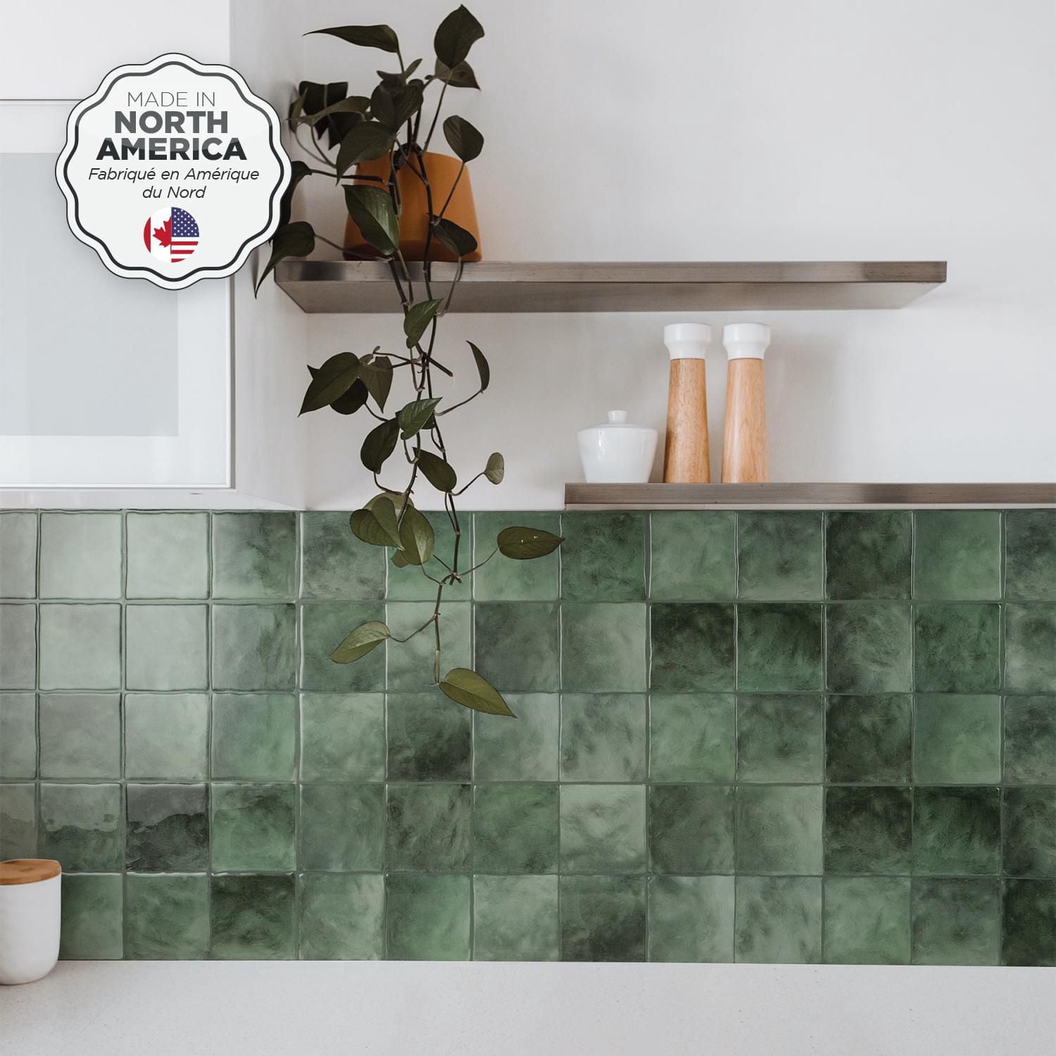 Smart Tiles Peel and Stick Backsplash Wall Tiles, Zellige Taza, 4-Pack, 9in x 9in