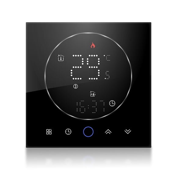 7 Day Programmable Smart Thermostat with LED Display, Energy Saving, Wall Mounted Boiler Thermostat for Home, AC95-240V Square
