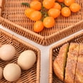 thumbnail image 4 of ZZkhGO Woven Storage Basket with Handle, Imitation Rattan Bread Fruit Tray, Kitchen Living Room Picnic Organizer for Home, 4 of 6