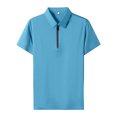 thumbnail image 1 of BOBOGOJP Button Down Shirt Men Breathable Quick Dry Solid Short Sleeve Shirt,Dark Blue M, 1 of 5