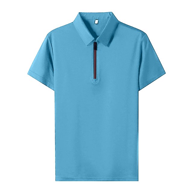 BOBOGOJP Button Down Shirt Men Breathable Quick Dry Solid Short Sleeve Shirt,Dark Blue M