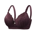 thumbnail image 3 of Birdeem Womens Solid Color Steel Ring Oversized Gathering Underwear Daily Bra, 3 of 4