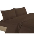 thumbnail image 1 of Ensemble de Draps Rayés Luxueux d'Hôtel, 1200 Fils, 100 % Coton Égyptien, 4 Pcs, Poches Profondes (Grand Lit, Chocolat), 1 of 1