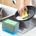thumbnail image 4 of Kitchen Soap Dispenser with Sponge Holder and Drain Pan – 350 mL Automatic Liquid Dispenser for Sink, ABS Material, Transparent Container, 4 of 9