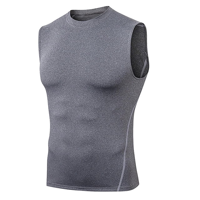 Men's Athletic Compression Shirts Sleeveless Tank Top Slim Running Sports Workout Base Layer Undershirt