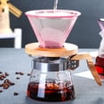 thumbnail image 1 of PRETXORVE Coffee Coffee Colored Glass Mug Portable Glass Hand Brewed Coffee Mug Drip Reusable Removable Wooden Base, 1 of 6