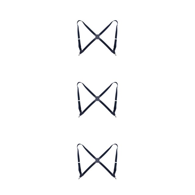 QualitChoice Polyester Men Women Brace Fashionable Replacement Easy Matching Portable Stylish Solid Color Adjustable Braces Black 3PCS
