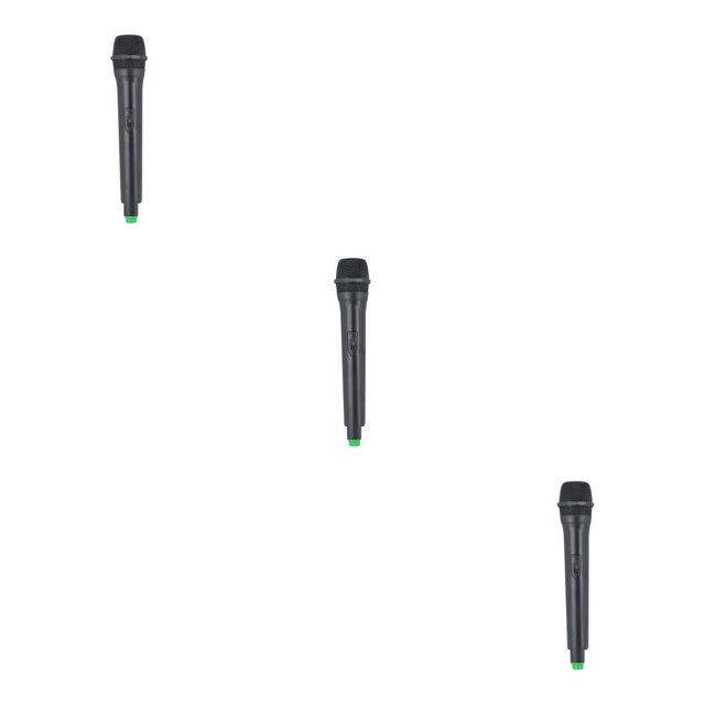 QualitChoice Microphone Artificiel Portatif à Main pour Enfants, Diffusion en Direct, Scène, Performance, Simulation Portable, Faux Micro, Accessoires, Jouet, Festival, Grand Tube, Noir, Ensemble de 3