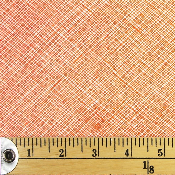 FABRIC CREATIONS White Orange Pencil Crosshatch Fat Quarter 45 × 53 cm (18 × 21 in), 18x21