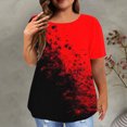 thumbnail image 1 of EGNMCR Hauts Grande Taille pour Femmes Décontractés à Imprimé Manches Courtes Col Rond Hauts Amples T-Shirt Blouse, 1 of 6