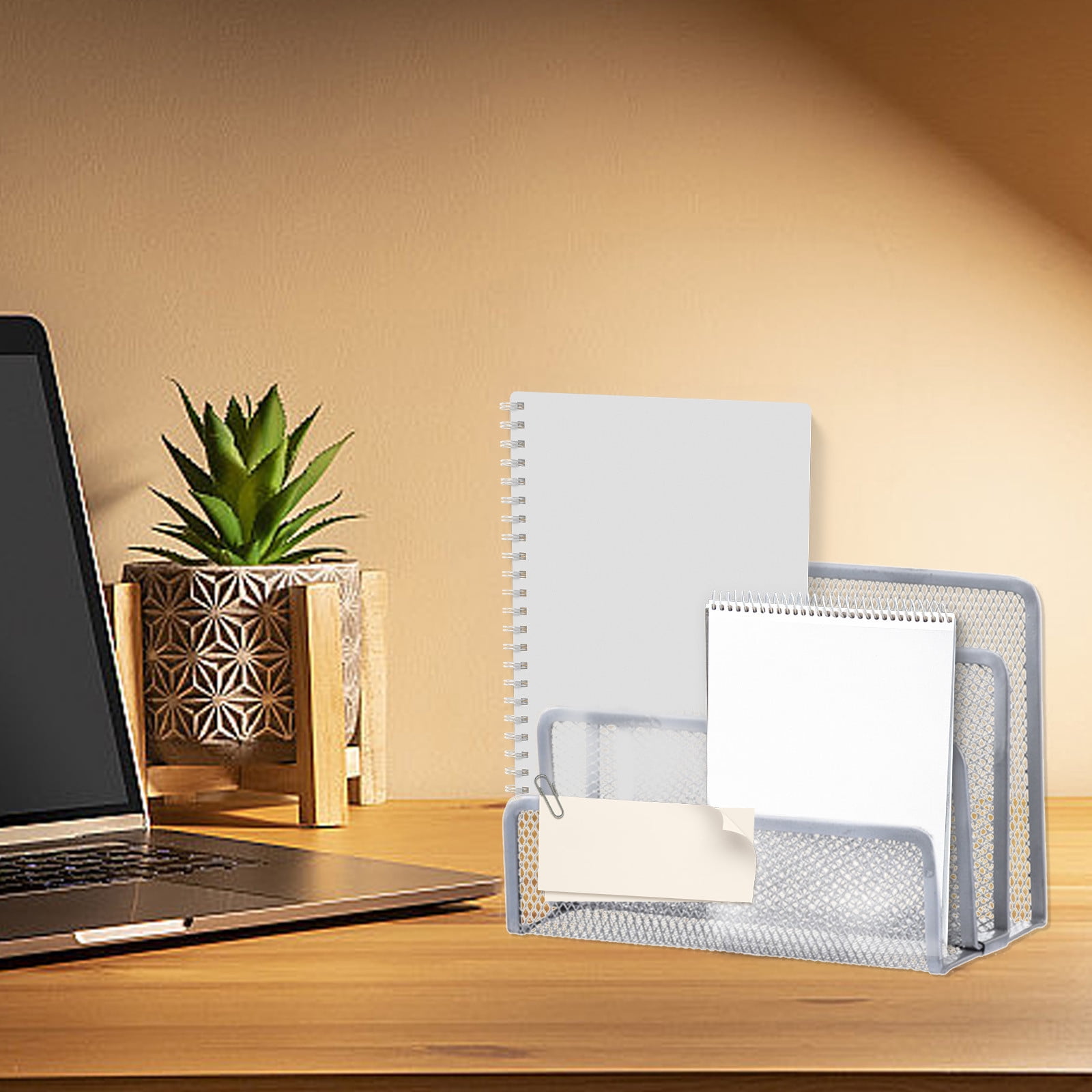 TIMIFIS Desk Mail Organizer Desk Organizers with 3 Compartments for Desk Mail Organizer Office Small Letter Sorter Desktop File Organizer Metal Mesh with Vertical Uprights Compartments