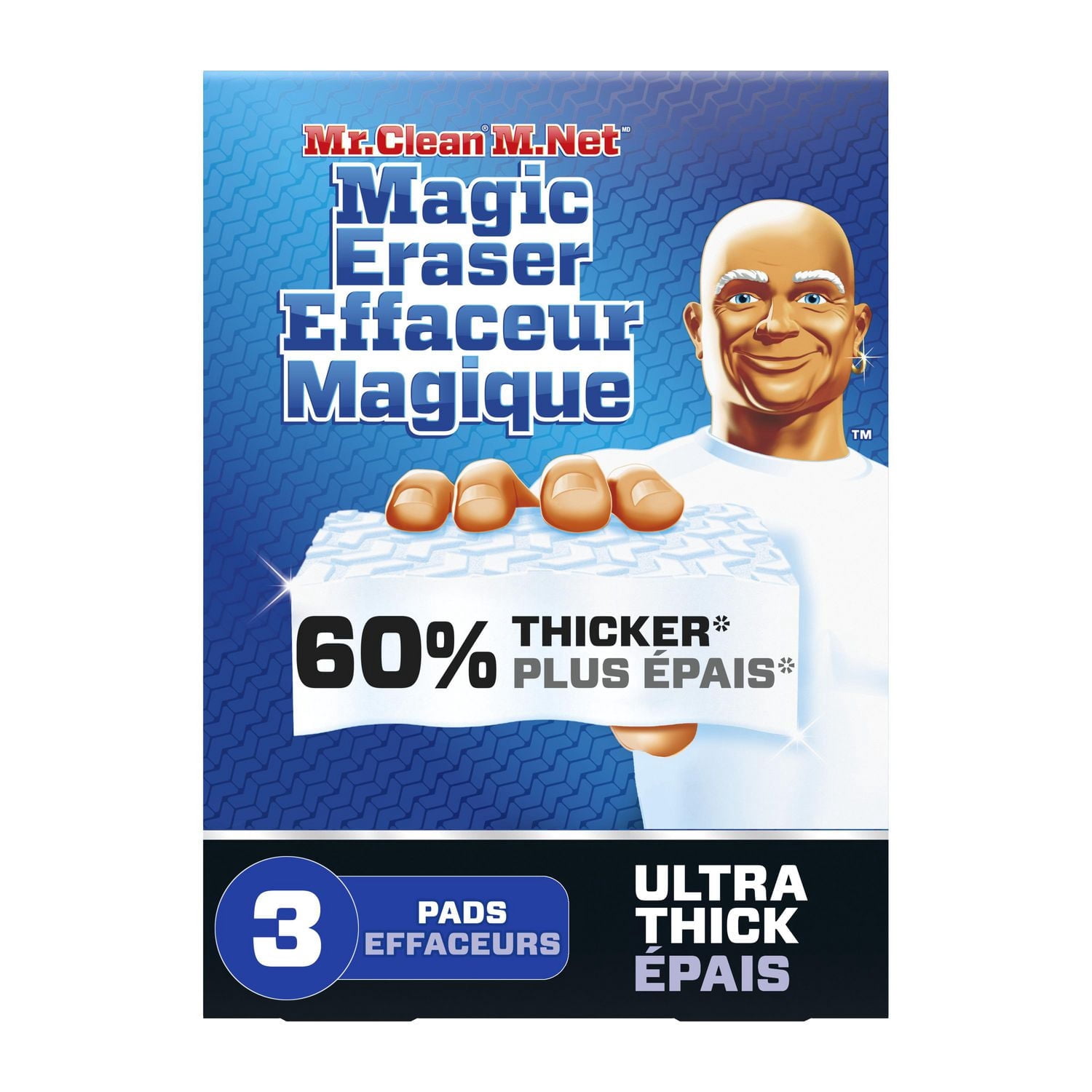 Mr. Clean Magic Eraser Sponge, All Purpose Cleaner, Long Lasting Cleaning Scrubber, Ultra Thick, 3-Count