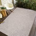 thumbnail image 2 of 8' x 10' Light Grey Geometric Stripes Indoor/Outdoor Rug, 2 of 4