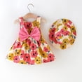 thumbnail image 2 of MIASHUI Ensemble de Robe d'Été pour Filles avec Nœud Floral et Chapeau de Paille Assorti pour Jaune, 2-3 Ans, 2 of 6