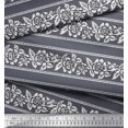 thumbnail image 2 of Soimoi Satin Silk Fabric Leaves & Floral Block Print Sewing Fabric Yard 42 Inch Wide, 2 of 3