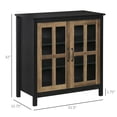 thumbnail image 3 of HOMCOM Buffet de Cuisine avec Portes en Verre Armoire Buffet Armoire d'Accent, 3 of 10