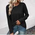 thumbnail image 2 of Timegard Hauts pour Femmes Col Rond Manches Longues Ample Couleur Unie Camisoles Automne Hiver Décontracté Hauts Amples, 2 of 8