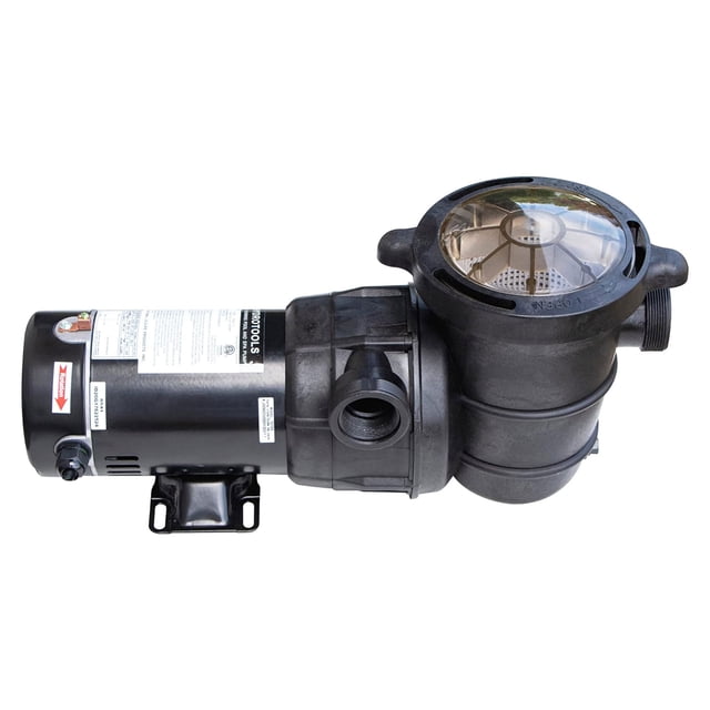 Swimline HydroTools HydroFlo Pompe de Piscine à Éjection Horizontale 0,75 Hp Noire, Dotée d'Un Corps en Thermoplastique durable et d'Un Couvercle transparent pour un Suivi Facile. Conçue pour les Piscines hors Terre, Elle Offre un Débit de 3 720 GPH, 3 450 Tr/min et une Capacité de Levage d'Eau de 40 Pieds. la Pompe Comprend des points de Raccordement de 2,5 Po et 2,0 Po, compatible avec le Sable, la Cartouche et les Filtres de Dé. Dimensions : 21 x 10 x