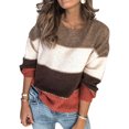 thumbnail image 3 of Tricot Décontracté Ample pour Femmes, Automne Hiver, Manches Longues, Rayé, Noël, 3 of 7