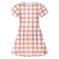 thumbnail image 4 of LUOGENLI Robe Mode pour Enfants à Carreaux Ajustée à Manches Courtes (6 14 Ans) Robe pour Filles Tendance Été Mini 8-9 Ans, 4 of 4