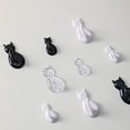 thumbnail image 4 of fastboy 2 Pieces ABS Animal Shape Hook Cartoon Waterproof Self-adhesive Replacement Simple Style Hallway Key Hanger Holder Black, 4 of 6