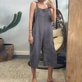 thumbnail image 2 of Pompotops Mode Femmes Ethnique Style Solide Froid Épaule Bretelles Cami Pantalon Combinaison, 2 of 6