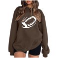 thumbnail image 1 of EQWLJWE Chandail en Molleton de Football pour Femmes Décontracté Imprimé Léopard Col Rond Chandail en Molleton Ample Doux Manches Longues Chandail Tops Chemises Halloween pour Femmes, 1 of 3