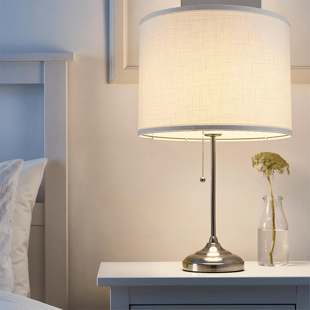 2-Pack Small White Barrel Lamp Shades For Table & Floor Lamps – Cloth Fabric, E14 Bulb Compatible, Easy Installation