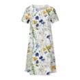 thumbnail image 4 of QIPOPIQ Robes pour Femmes Robe Évasée à Étages Manches Courtes Robes Décontractées Col Rond Robe Midi d'Été Robes Pliantes à Imprimé Offres 2023, 4 of 5